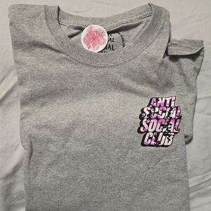 Anti Social Social Club Gray pink camo tee